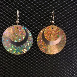 Gold holographic and solid sequin earrings